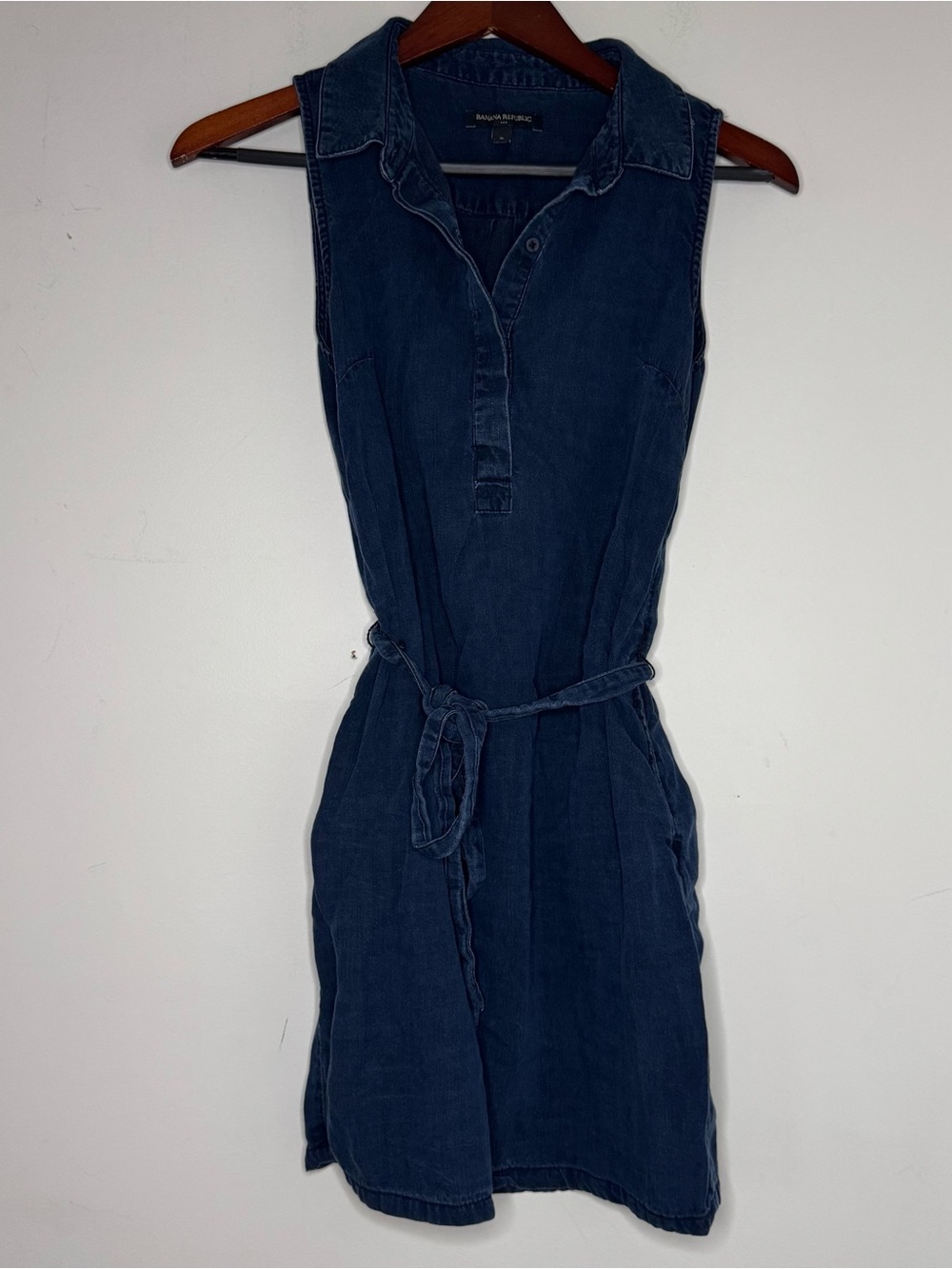 Banana Republic Women’s Denim Tie Waist Sleeveless Dress Size 0
